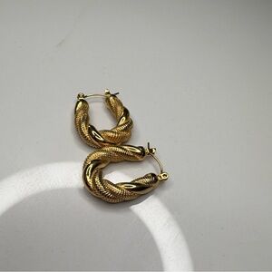 Elegant Gold Twisted Hoop Earrings